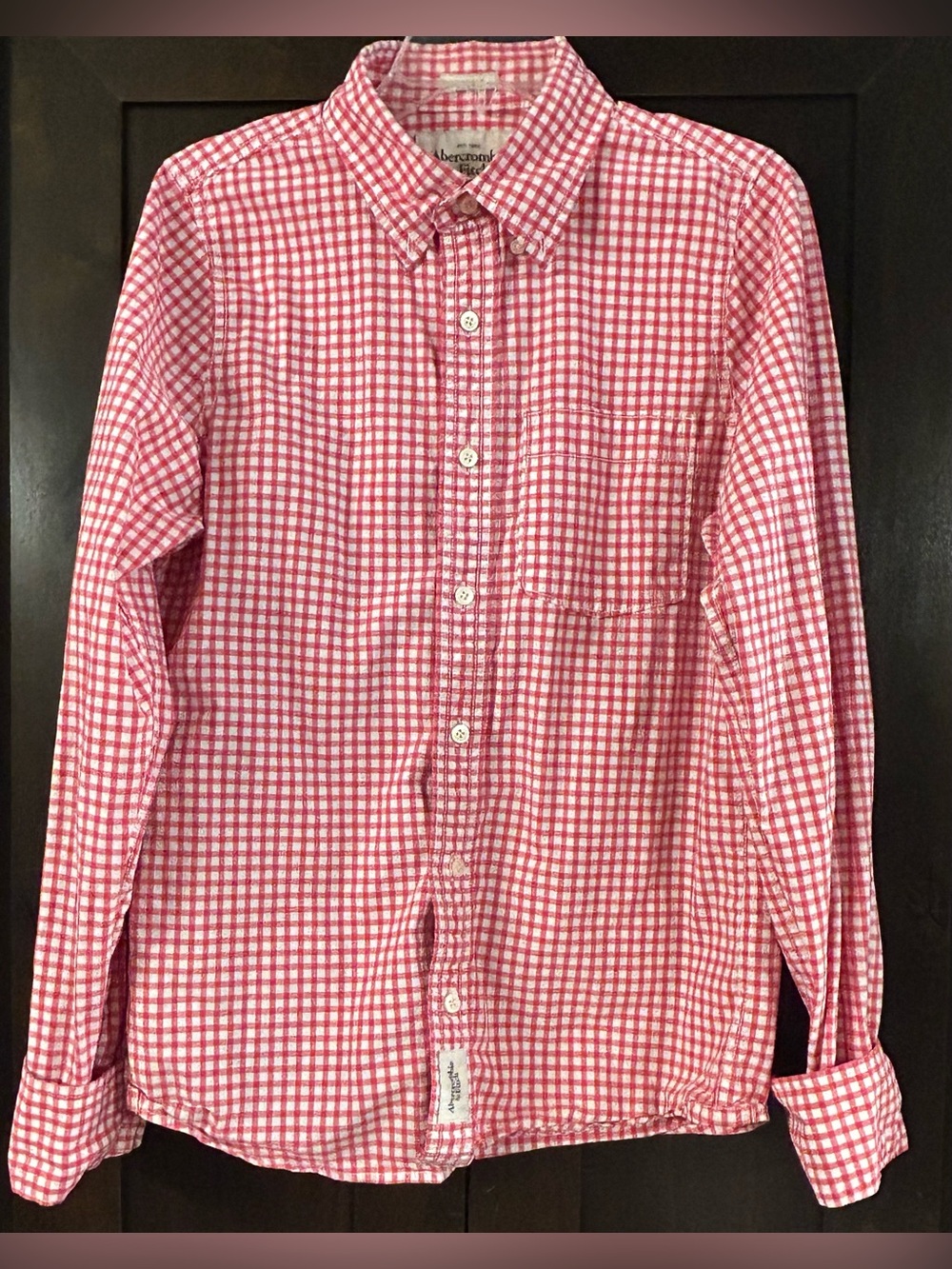 Abercrombie & Fitch Button Down - Muscle Fit Pink Check Sz M
